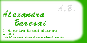 alexandra barcsai business card